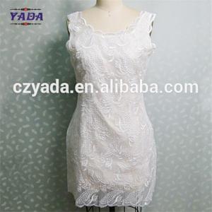Quality Ladies summer women sexy dresses ladies western designs with embroidery organza dress for sale