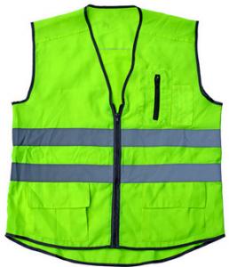 Quality PPE Reflective Safety Workwear Vest Reflective Stripe With Pocket Zipper for sale