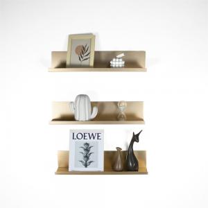 China Aluminum L Shaped Wall Mounted Shelves ODM Gold Metal Floating Shelves on sale