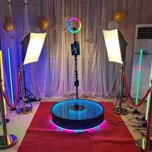 Buy cheap Adjustable LED 360 Photo Booth Glass Platform Selfie Rotating Photo Booth from wholesalers
