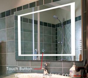 Quality LED Illuminated Bedroom Mirrors , Custom Size Bathroom Mirror With Lights for sale