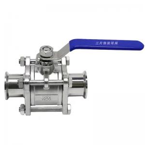 China WZ Food Grade Stainless Steel 304 316 316L Ball Valve Sanitary Vacuum 3pc Ball Valves DIN SMS 3A on sale
