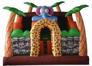 China Inflatable Safari Park Bouncy Slide / PVC Inflatable Elephant Bouncer Colourful on sale