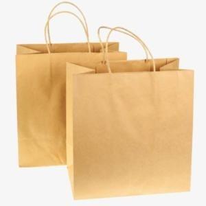 China Recycled Material Kraft Packaging Bag Custom Size Accepted Tote Shopping Bag on sale