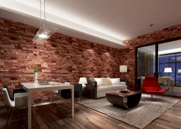 Buy Removable 3D Brick Effect Wallpaper , Living Room Wall Covering with 0.53*10M size at wholesale prices