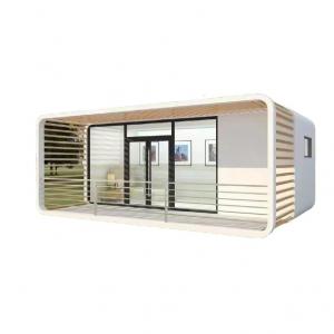 China Apple Cottage Glass House Prefabricated Bungalow with Cut Board Wall and Aluminium Plate on sale