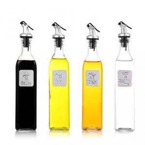 Quality Custom Glass Bottle 650ml 330 Clear Glass Olive Oil Dispenser Bottle with Cap Olive Oil for sale